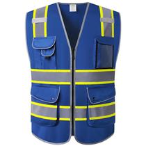 Colete de segurança JKSafety Hi-Vis High Visibility 9 bolsos 3XL azul