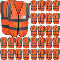 Colete de segurança Leumoi Reflective High Visibility Orange (pacote com 30)