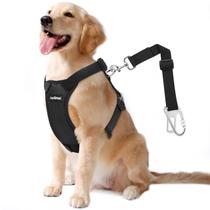 Colete de segurança para cães com fivela ajustável VavoPaw preto XXL Colete de segurança para cães com fivela ajustável VavoPaw preto XXL