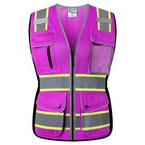 Colete de segurança refletivo HATAUNKI para mulheres roxo tamanho S Colete de segurança refletivo HATAUNKI para mulheres roxo tamanho S