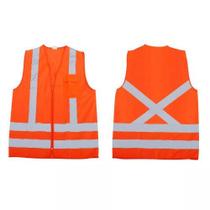 Colete de segurança Refletivo Laranja Fluorescente 4 Bolso