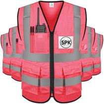 Colete de segurança reflexivo TICONN High Visibility Class II rosa