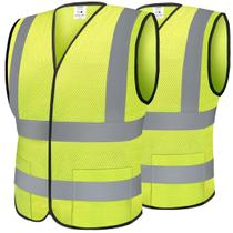 Colete de segurança TICONN 2XL amarelo, pacote com 2 unidades, reflexivo ANSI II Colete de segurança TICONN 2XL amarelo, pacote com 2 unidades, reflexivo ANSI II