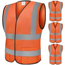 Colete de segurança TICONN ANSI Class 2 Reflective Orange 2XL 4PK Colete de segurança TICONN ANSI Class 2 Reflective Orange 2XL 4PK