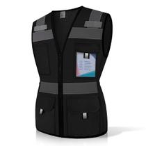 Colete de segurança Uno Mejor feminino Hi Vis Mesh, reflexivo, 11 bolsos