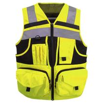 Colete de Segurança ZUJA SUXIBIP Hi-Vis Amarelo com 10 Bolsos e Refletivo 3M