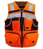 Colete de segurança ZUJA SUXIBIP Hi-vis Orange com 10 bolsos 4XL