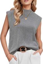 Colete de suéter Arach&Cloz Primavera 2025 Business Casual Cinza Feminino