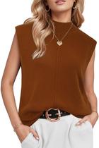 Colete de suéter Arach&Cloz Spring 2025 Business Casual Rust Red