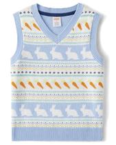 Colete de suéter Gymboree Bunny Fairisle para menino 5T Colete de suéter Gymboree Bunny Fairisle para menino 5T