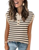 Colete de suéter IECCP Trendy 2025 com botões frontais e decote em V feminino