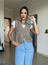 Colete de tricô com botões moda outono/inverno SKU365