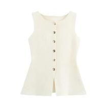 Colete De Tricô Elegante Sem Mangas Para Mulheres, Casual, Ajuste Slim, Jaqueta Com Decote Em V Para Colete De Tricô Elegante Sem Mangas Para Mulheres, Casual, Ajuste Slim, Jaqueta Com Decote Em V Para