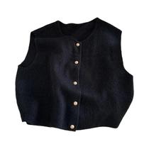 Colete De Tricô Feminino Sem Mangas, Sólido, Quente E Solto, Moda Casual De Outono Colete De Tricô Feminino Sem Mangas, Sólido, Quente E Solto, Moda Casual De Outono