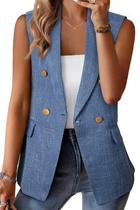 Colete de tweed, Happy Sailed, feminino, casual de negócios, azul Colete de tweed, Happy Sailed, feminino, casual de negócios, azul