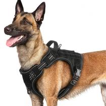 Colete Dog Harness rabbitgoo Tactical Service para animais de estimação preto L Colete Dog Harness rabbitgoo Tactical Service para animais de estimação preto L