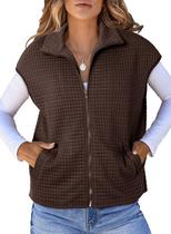 Colete Dokotoo 2026 feminino Waffle Knit Coffee Colete Dokotoo 2026 feminino Waffle Knit Coffee
