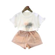 Colete e Shorts de Algodão para Meninas - Conjunto Casual Verão Melario Colete e Shorts de Algodão para Meninas - Conjunto Casual Verão Melario