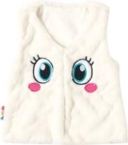 Colete em Pelúcia Bordado - Off-White - ZigZigZaa