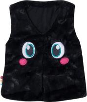 Colete em Pelúcia Bordado - Preto - ZigZigZaa