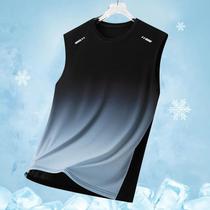 Colete Esportivo Masculino Leve Com Gradiente, Sem Mangas, Gola Redonda, Para Corrida De Verão,
