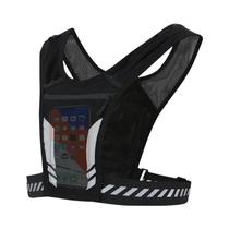 Colete Esportivo Respirável e Reflexivo com Bolsa de Peito - Ideal para Corrida, Ciclismo e Montanhismo