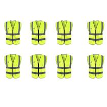Colete Faixa Sinalizador EPI Refletivo Kit 8 Und Segurança Trabalho Transito Obra Proteçao Fluorescente Bolso Ziper Colete Faixa Sinalizador EPI Refletivo Kit 8 Und Segurança Trabalho Transito Obra Proteçao Fluorescente Bolso Ziper
