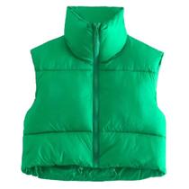 Colete feminino acolchoado de inverno KEOMUD, colete acolchoado, verde, tamanho S