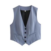 Colete Feminino Branco Elegante - Sem Mangas, Decote V, Modelo Único