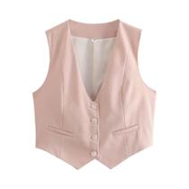 Colete Feminino Branco Elegante - Sem Mangas, Decote V, Modelo Único