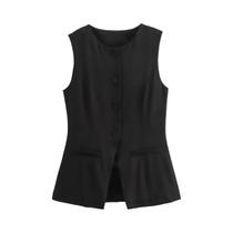 Colete Feminino Branco Sem Mangas - Estilo Streetwear para Verão 2024
