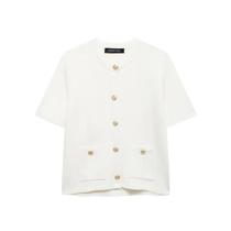 Colete Feminino Cropped de Malha - Sem Mangas, com Botões - Ideal para Verão e Férias