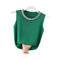 Colete Feminino de Malha com Contas - Sem Mangas, para Verão