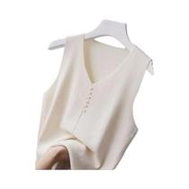 Colete Feminino de Malha com Decote V - Sem Mangas, Casual e Fino - Moda Verão 2024