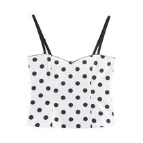 Colete Feminino Estilo Corset Com Estampa De Poá, Ajuste Slim, Confortável, Moda Europeia Americana Colete Feminino Estilo Corset Com Estampa De Poá, Ajuste Slim, Confortável, Moda Europeia Americana