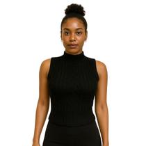 Colete Feminino Fechado De Tricô Modal Casual Curto 1 Un