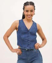 Colete Feminino Jeans Botões Marisa-51034