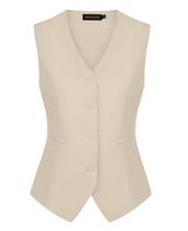 Colete feminino MINTLIMIT, bege, formal, elegante para negócios Colete feminino MINTLIMIT, bege, formal, elegante para negócios