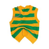 Colete Feminino Sem Mangas Com Estampa Listrada Em Blocos De Cores, Verão 2024