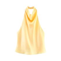 Colete Feminino Sexy Com Gola Halter E Costas Abertas, Moda Primavera Verão, Estilo High Street, Colete Feminino Sexy Com Gola Halter E Costas Abertas, Moda Primavera Verão, Estilo High Street,