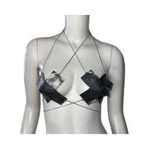 Colete Feminino Sexy Com Lantejoulas Metálicas E Amarrações Para Festas E Festivais De Música Estilo