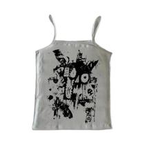 Colete Feminino Slimming Y2K Gótico Kpop Retrô Anos 90 Com Estampa Emo Estrela Para Meninas