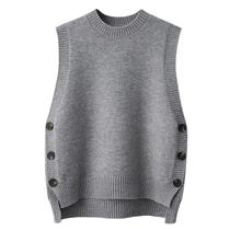 Colete feminino Wowcarbazole, casual, canelado, cinza Colete feminino Wowcarbazole, casual, canelado, cinza