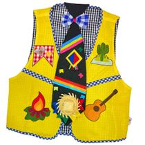 Colete Festa Junina Amarelo + GRAVATA PRETA