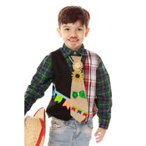 Colete Festa Junina Xadrez Vermelho + GRAVATA JUTA