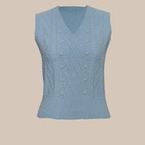 Colete Fio Pluma Tricot Feminina