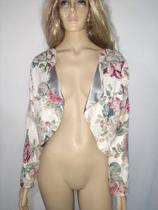 Colete floral feminino com mangas (Tam: M)