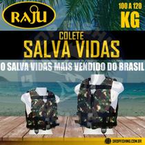 Colete Flutuador Salva Vidas - 100 a 120 KG - Camuflado Verde