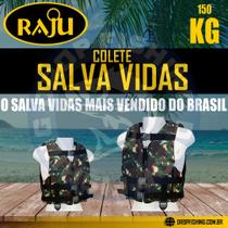 Colete Flutuador Salva Vidas - 150 KG - Camuflado Verde