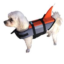 Colete Flutuador Salva Vidas para Pets, cor Cinza com Laranja